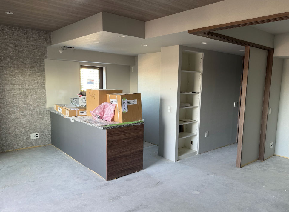 南棟9階 天井・壁仕上げ